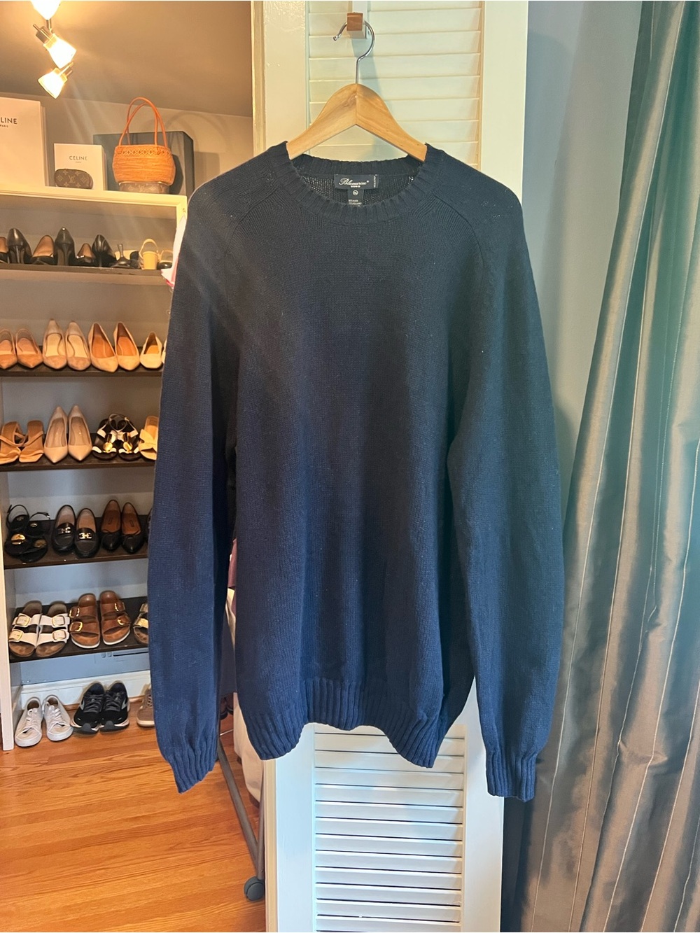 Blumarine Men's Navy Crewneck Knit Sweater